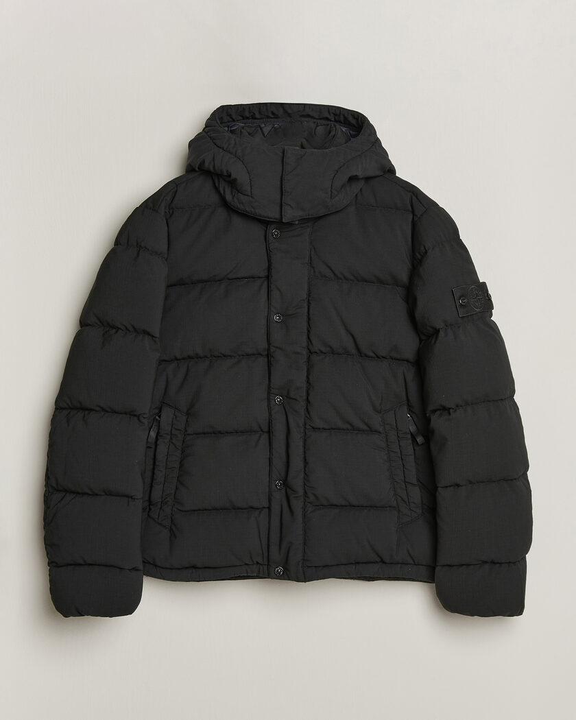Stone Island Ghost Wool Ripstop Down Jacket Black – Nero