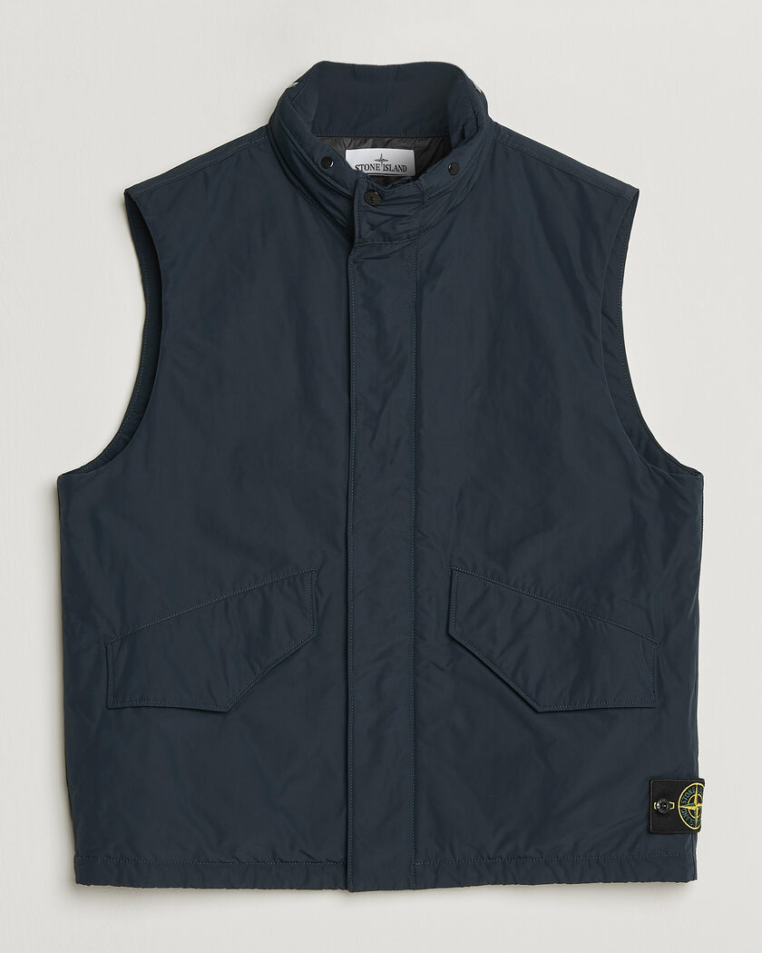 Stone Island Micro Twill Padded Vest Navy Blue – Blu