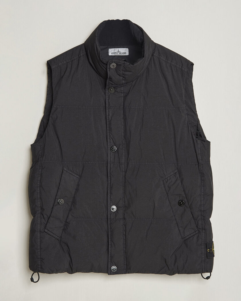 Stone Island Crinkle Reps Down Vest Black – Nero