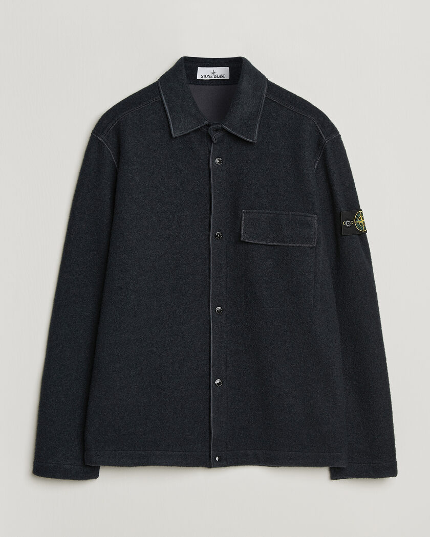 Stone Island Micro Bouclé Overshirt Navy Blue – Blu