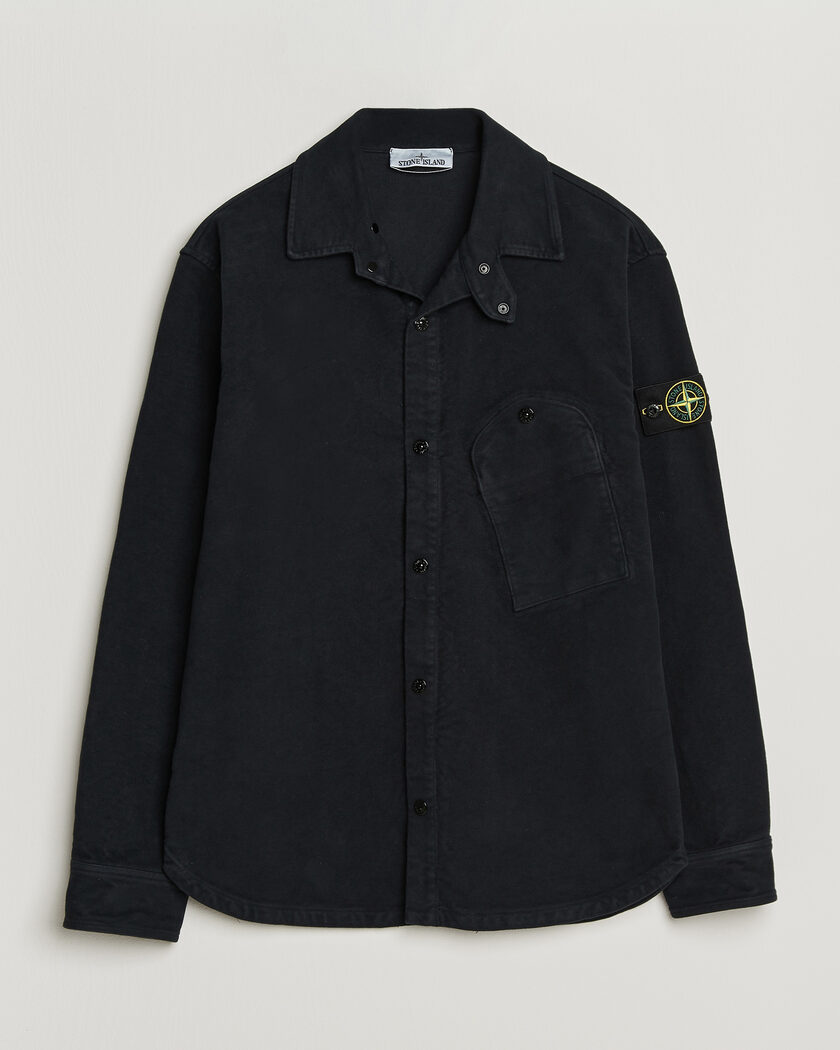 Stone Island Cotton Moleskin Overshirt Navy Blue – Blu