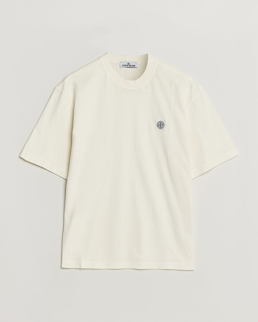 Stone Island Combed Organic Cotton T-Shirt Ivory – Bianco