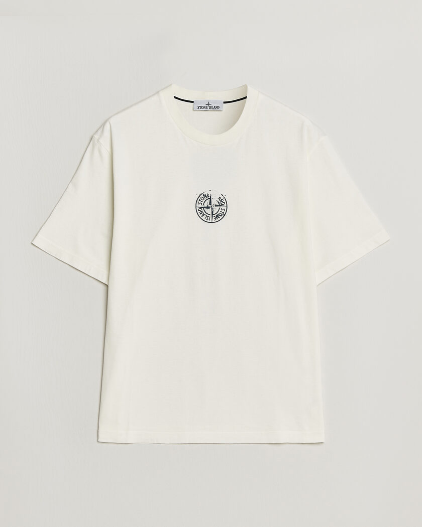 Stone Island Vertical Placement Print Cotton T-Shirt Ivory – Bianco