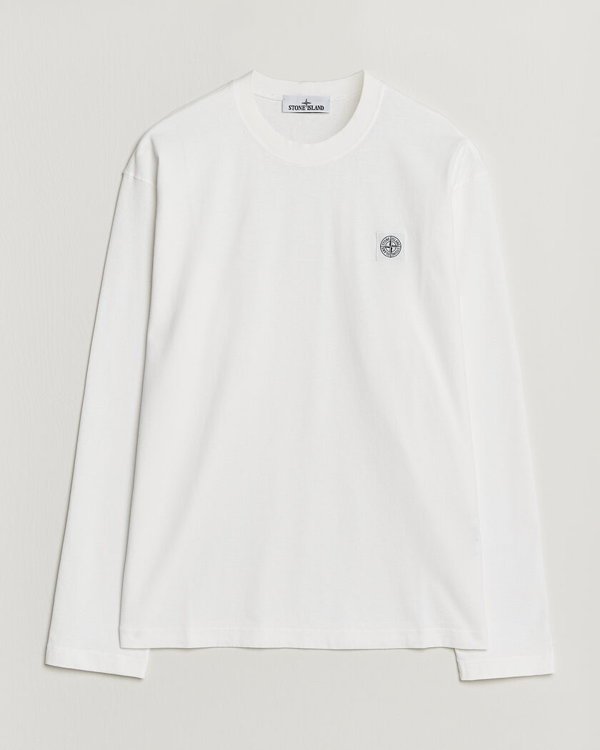 Stone Island Organic Cotton Jersey Long Sleeve T-Shirt White – Bianco