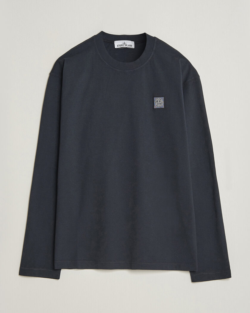 Stone Island Organic Cotton Jersey Long Sleeve T-Shirt Navy Blue – Blu