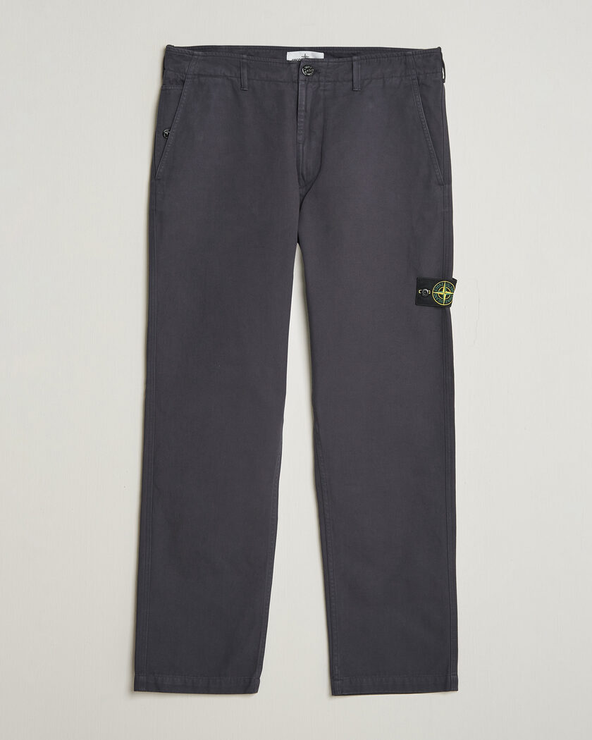 Stone Island Dense Cotton Twill Pants Blue Navy – Blu