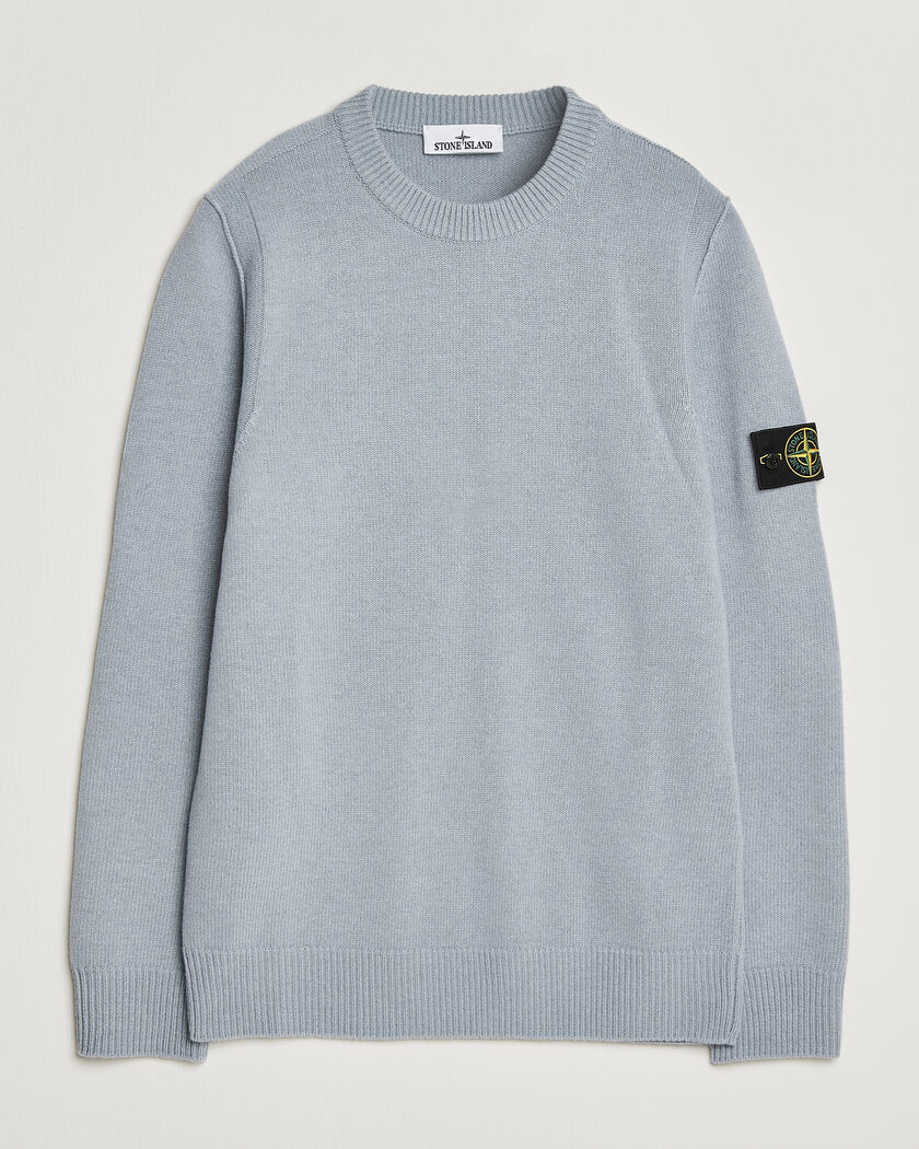 Stone Island Knitted Lambswool Crew Neck Ash Grey – Grigio