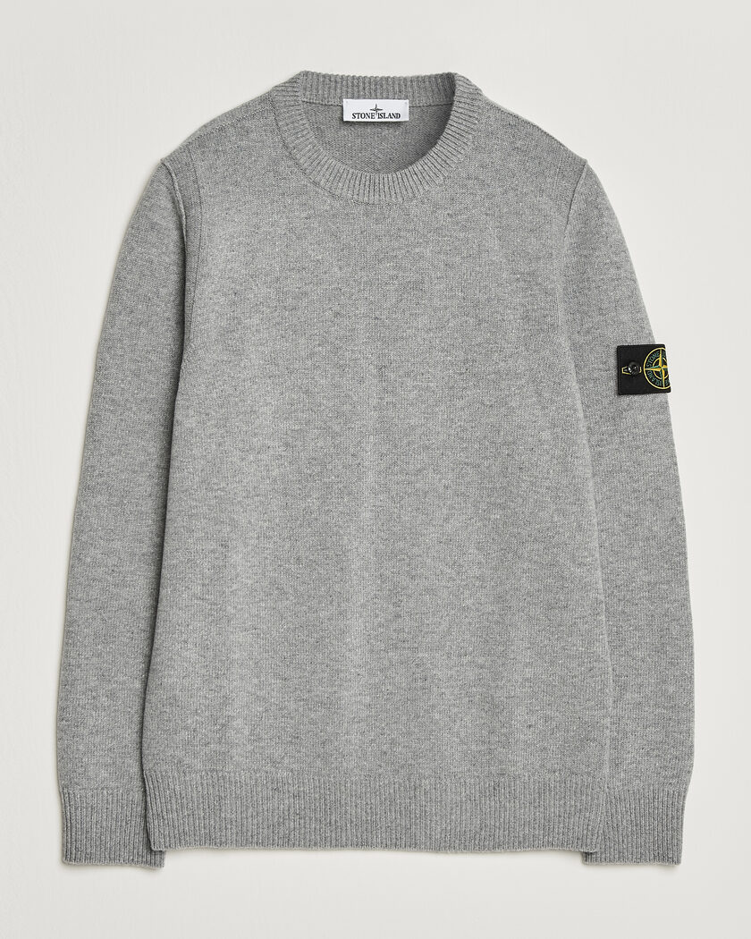 Stone Island Knitted Lambswool Crew Neck Grey Melange – Grigio