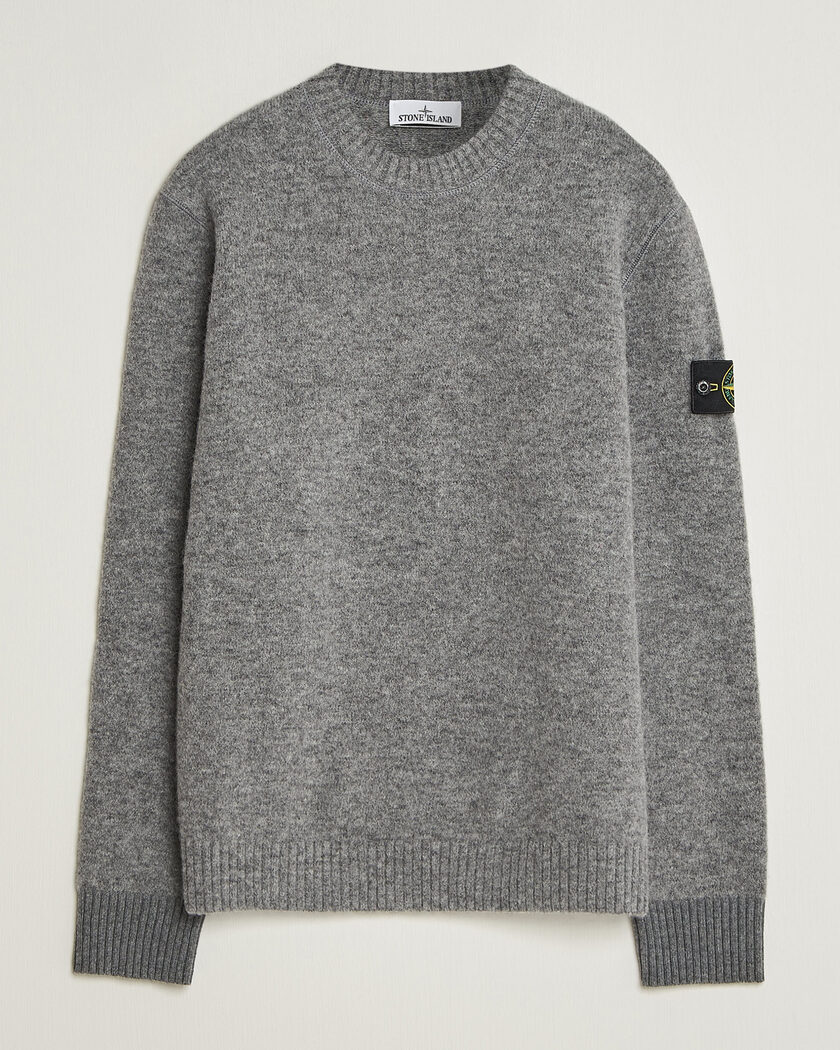 Stone Island Baby Alpaca Blend Contrast Crew Grey Melange – Grigio