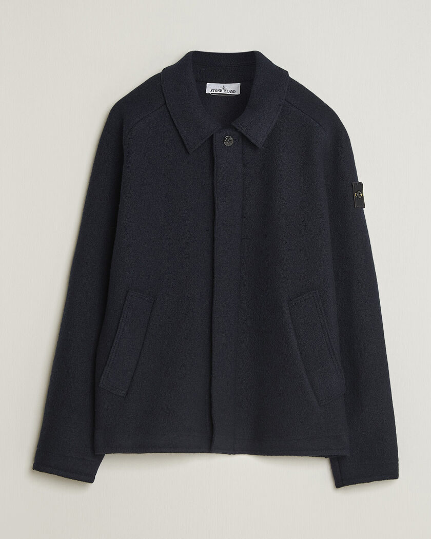Stone Island Felted Wool Cardigan Navy Blue – Blu