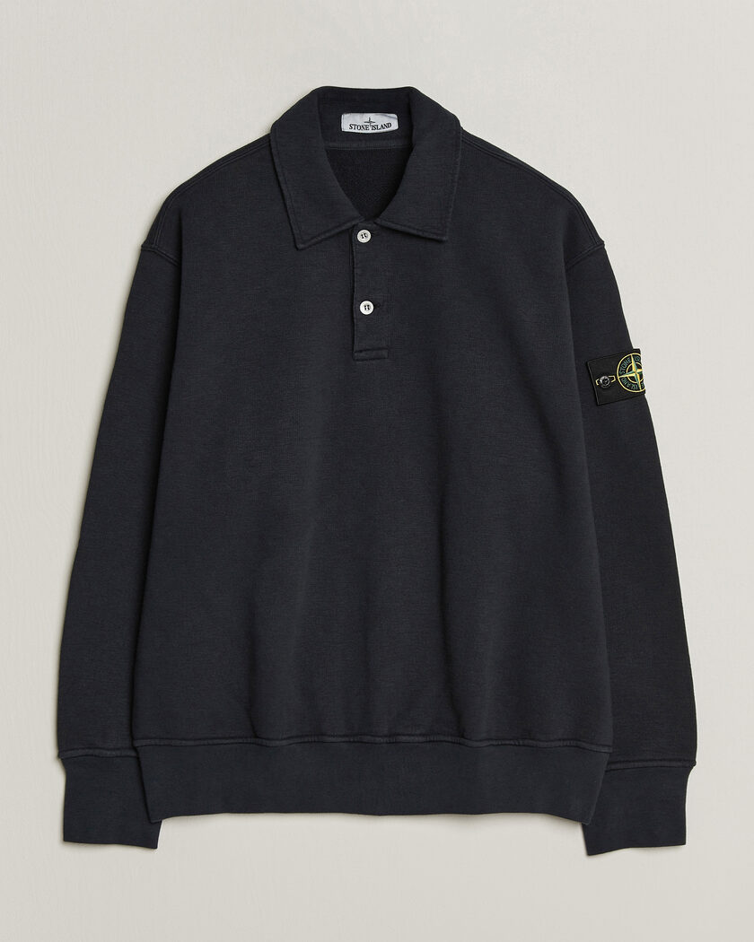 Stone Island Tubular Cotton Fleece Polo Navy Blue – Blu