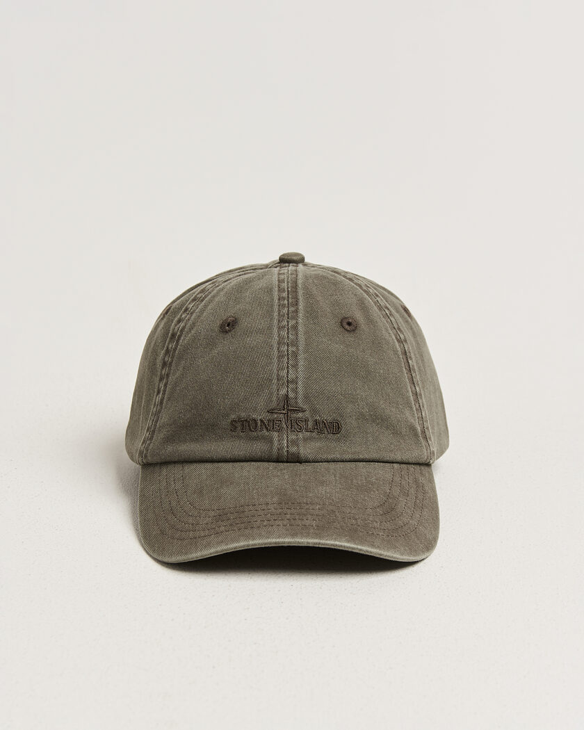 Stone Island Brushed Cotton Gabardine Cap Military Green – Verde