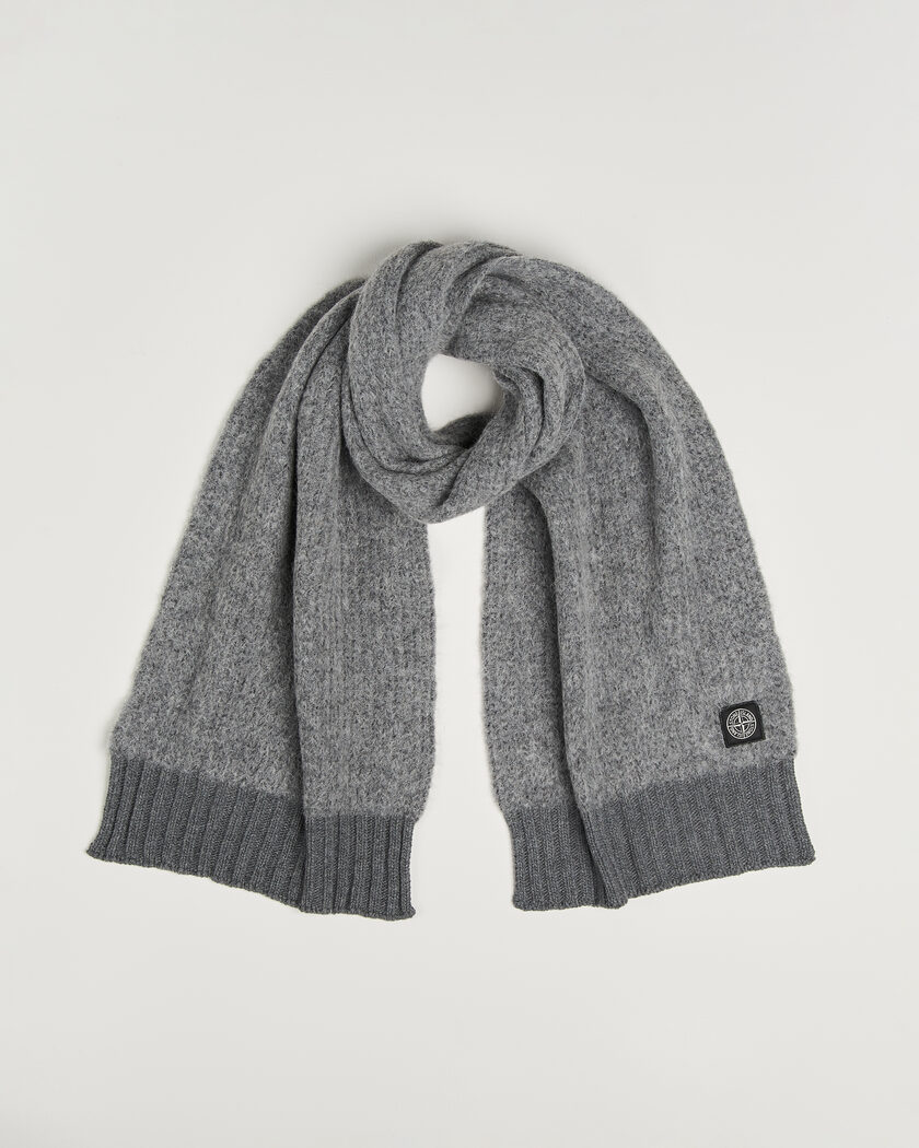 Stone Island Baby Alpaca Blend Scarf Grey Melange – Grigio