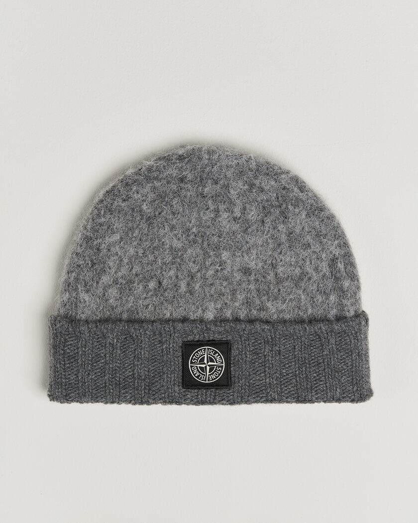 Stone Island Ribbed Baby Alpaca Blend Hat Grey Melange – Grigio