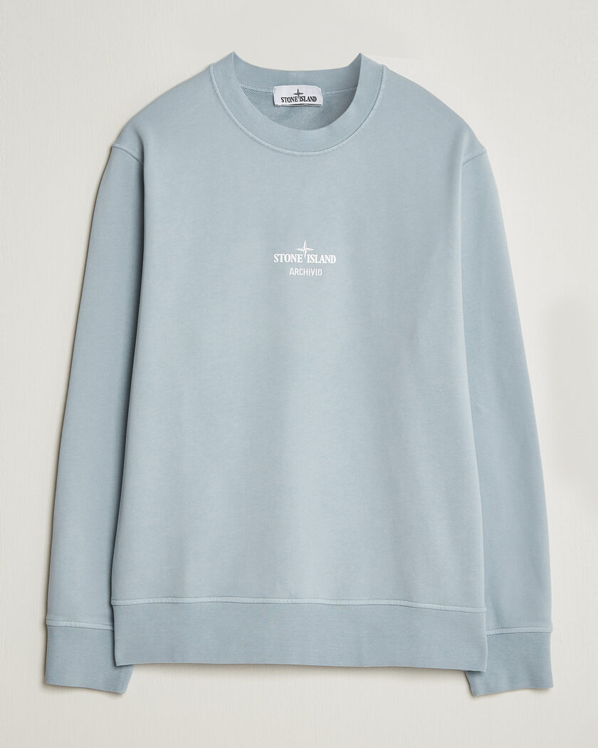 Stone Island Cotton Fleece Archivio Print Sweatshirt Ash Grey – Blu