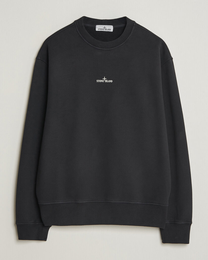 Stone Island Cotton Fleece Blurred Compas Print Sweatshirt Black – Nero