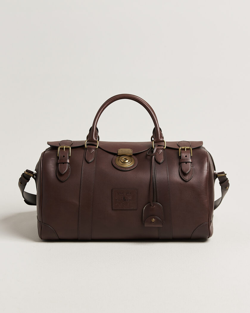 Polo Ralph Lauren Leather Duffle Bag Burnished Brown – Marrone
