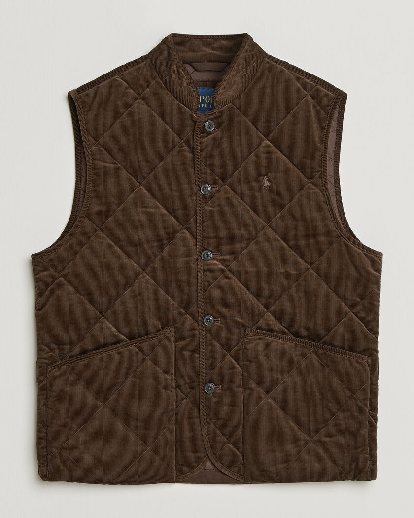 Polo Ralph Lauren Quilted Corduroy Vest Cooper Brown – Marrone