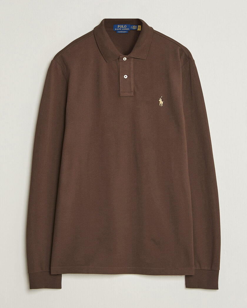 Polo Ralph Lauren Custom Slim Fit Long Sleeve Polo Nutmeg Brown – Marrone