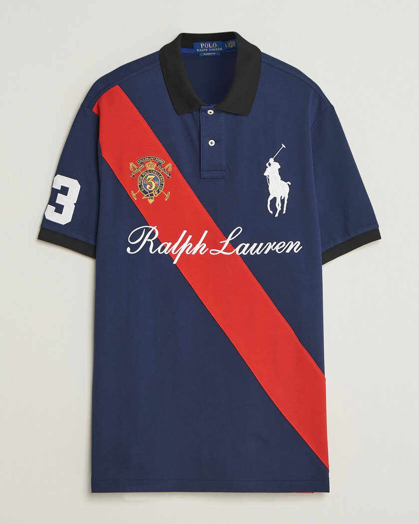 Polo Ralph Lauren Classic Fit Diagonal Stripe Polo Newport Navy – Blu
