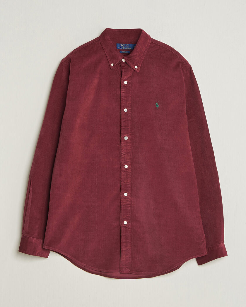 Polo Ralph Lauren Custom Fit BD Corduroy Shirt Classic Wine – Rosso