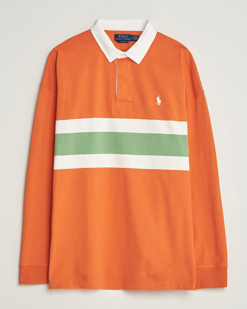 Polo Ralph Lauren Knitted Jersey Rugby Shirt Solar Sky Multi – Arancione