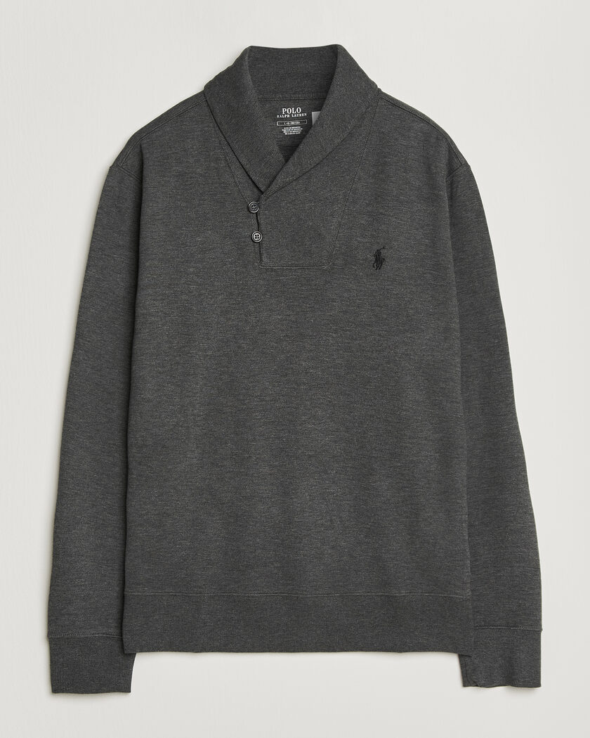 Polo Ralph Lauren Double Knitted Shawl Collar Sweater Windsor Heather – Grigio