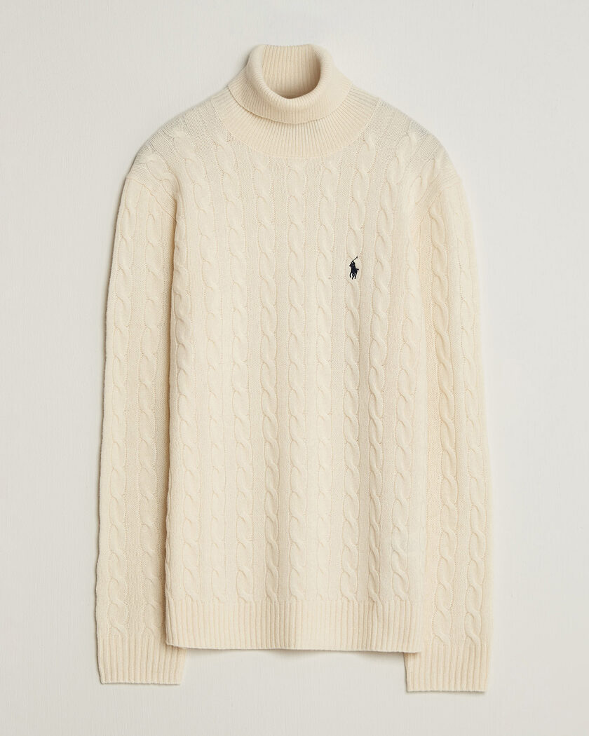 Polo Ralph Lauren Wool/Cashmere Rollneck Andover Cream – Bianco