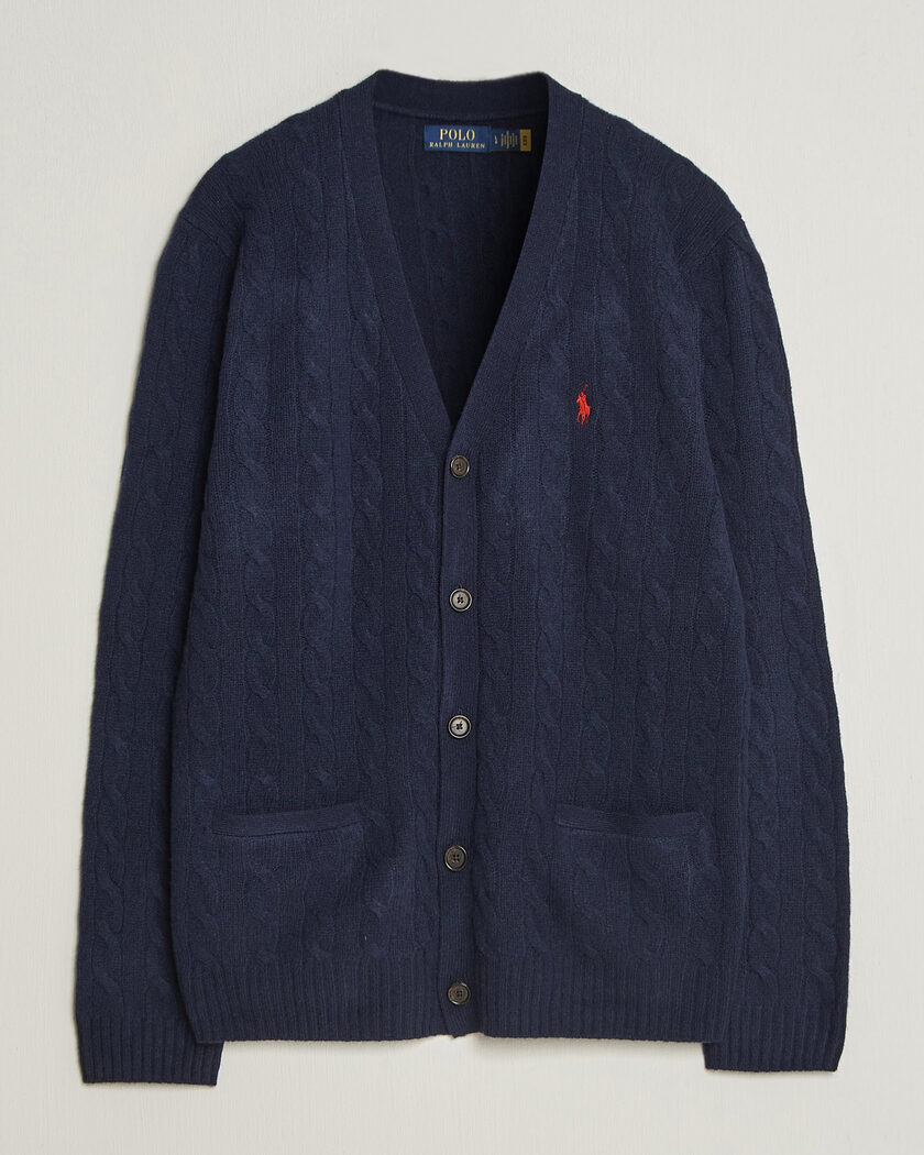 Polo Ralph Lauren Wool/Cashmere Cable Cardigan Hunter Navy – Blu