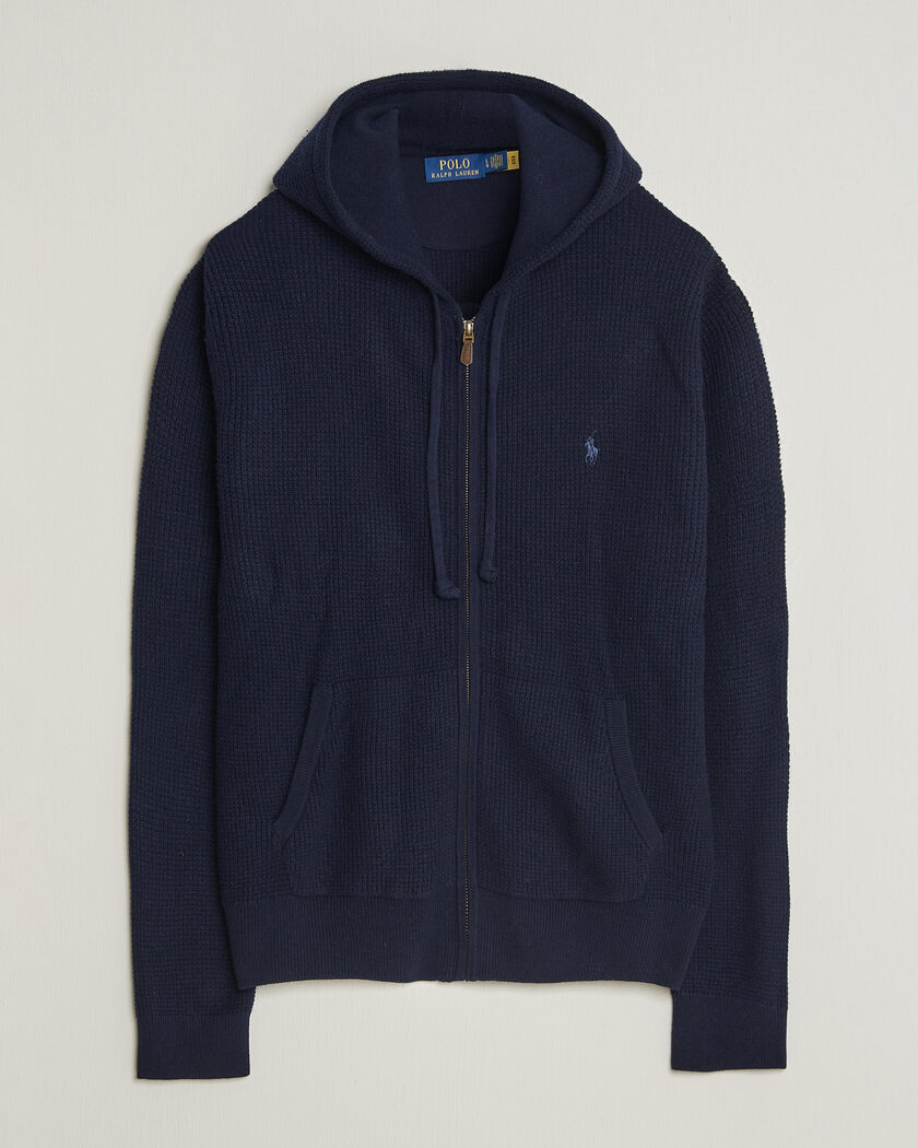 Polo Ralph Lauren Cotton/Wool Full-Zip Hoodie Hunter Navy – Blu