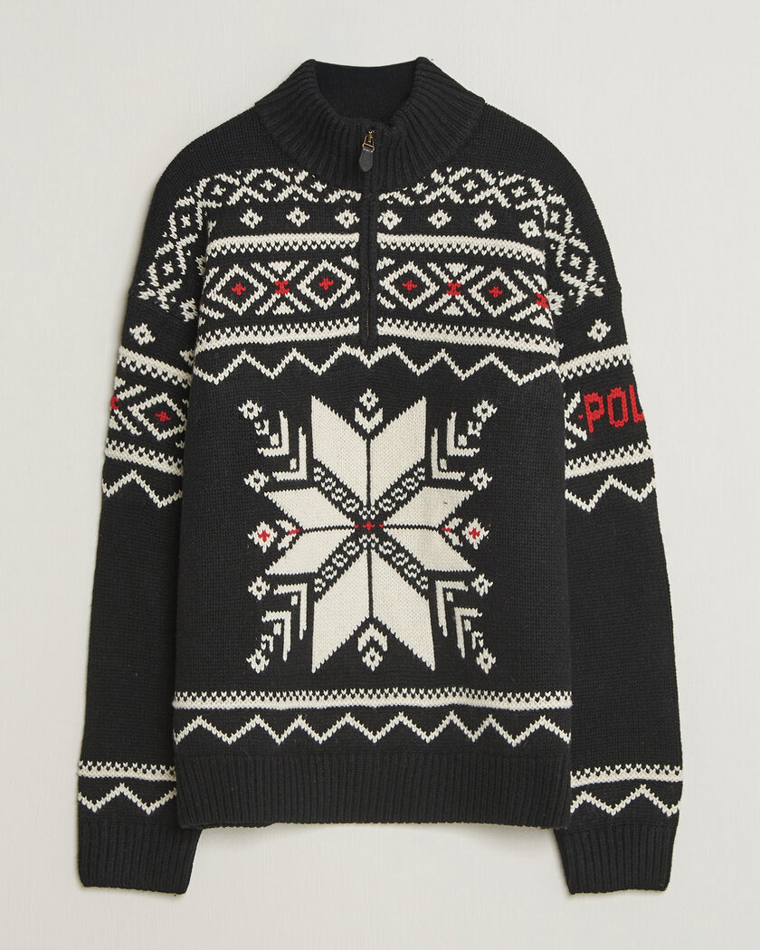 Polo Ralph Lauren Wool Cotton Blend Sweater Black Combo – Nero