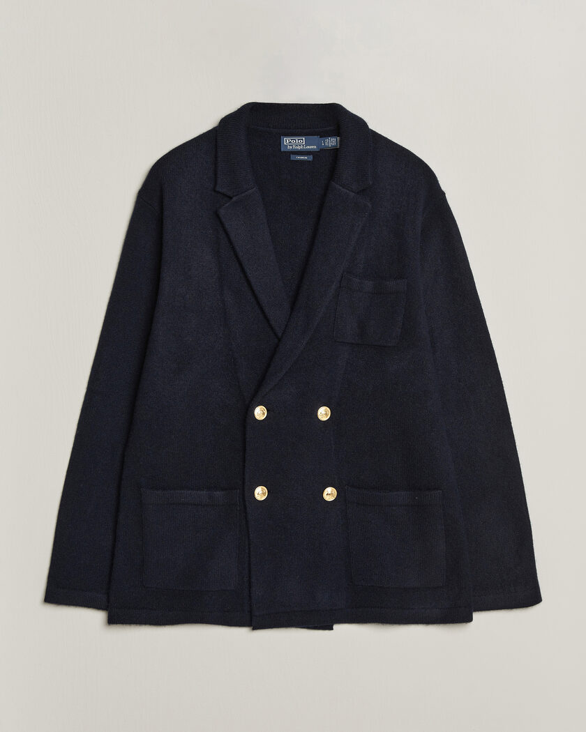 Polo Ralph Lauren Double Breasted Cashmere Cardigan Aviator Navy – Blu