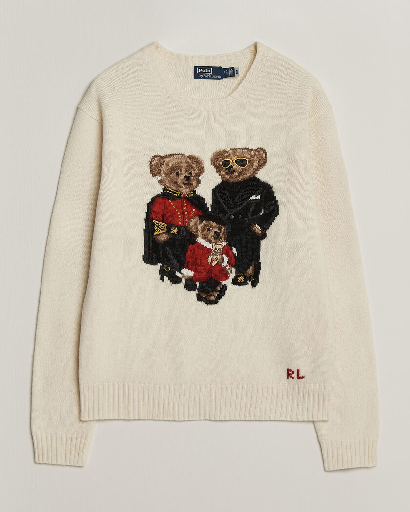 Polo Ralph Lauren Wool Blend Bear Sweater Authentic Cream – Bianco
