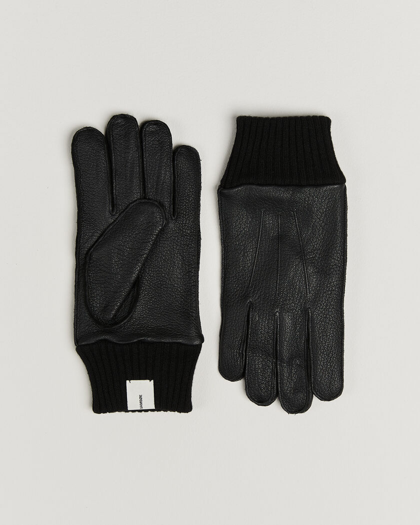 Samsøe Samsøe Floki Leather Gloves Black – Marrone