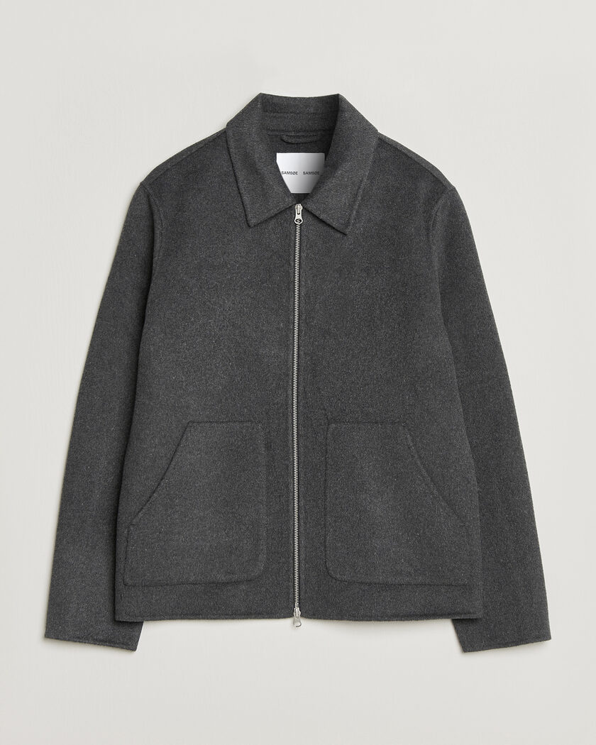 Samsøe Samsøe Paulo Wool Shirt Jacket Dark Grey Melange – Grigio