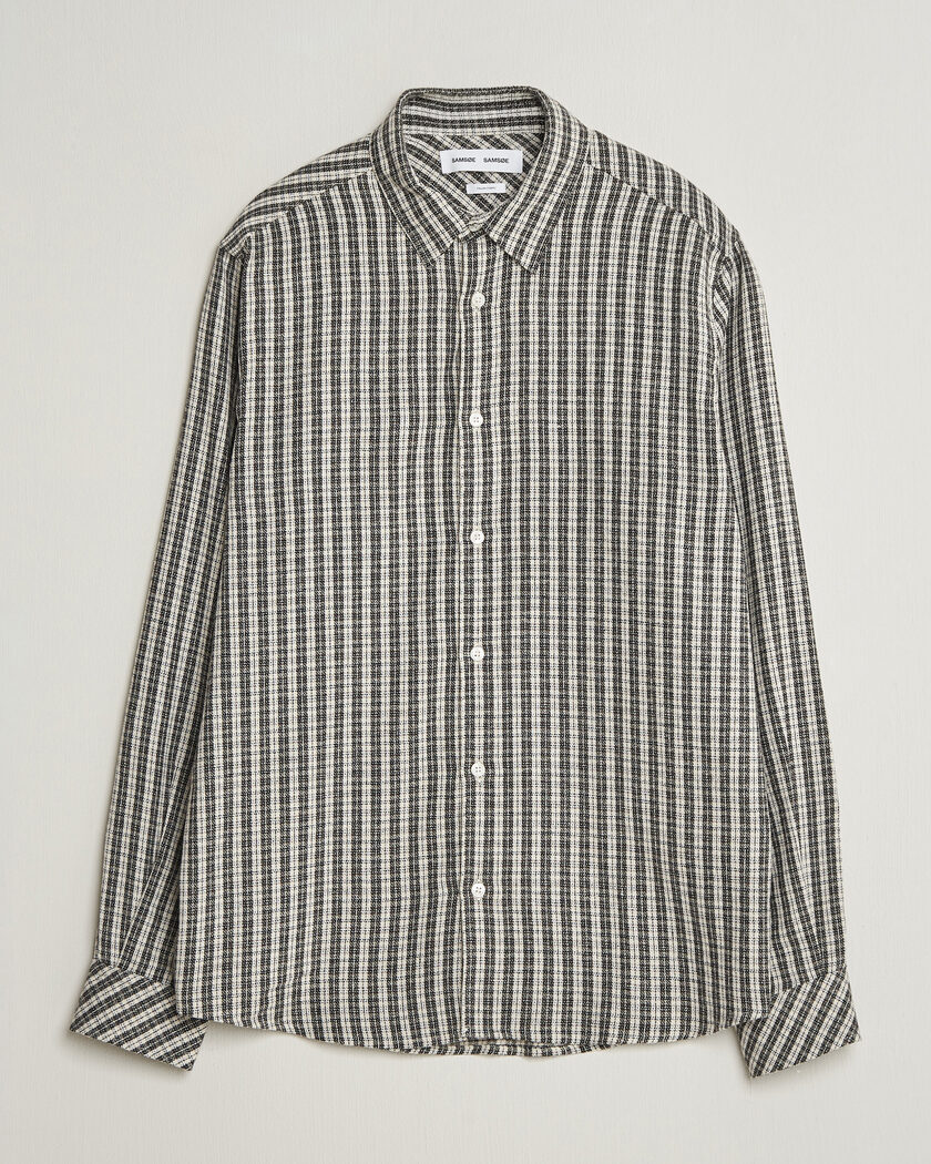Samsøe Samsøe Ryan Brushed Cotton Checked Shirt Brown – Marrone