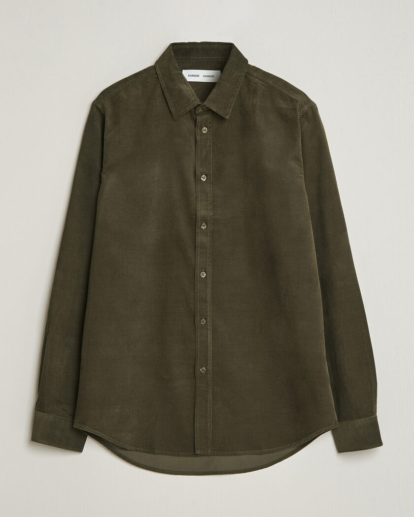 Samsøe Samsøe Liam Baby Cord Shirt Forest Night – Verde