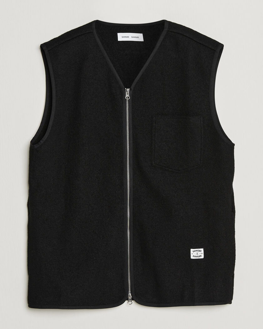  Samsøe Samsøe Hannes Boiled Wool Vest Black – Nero