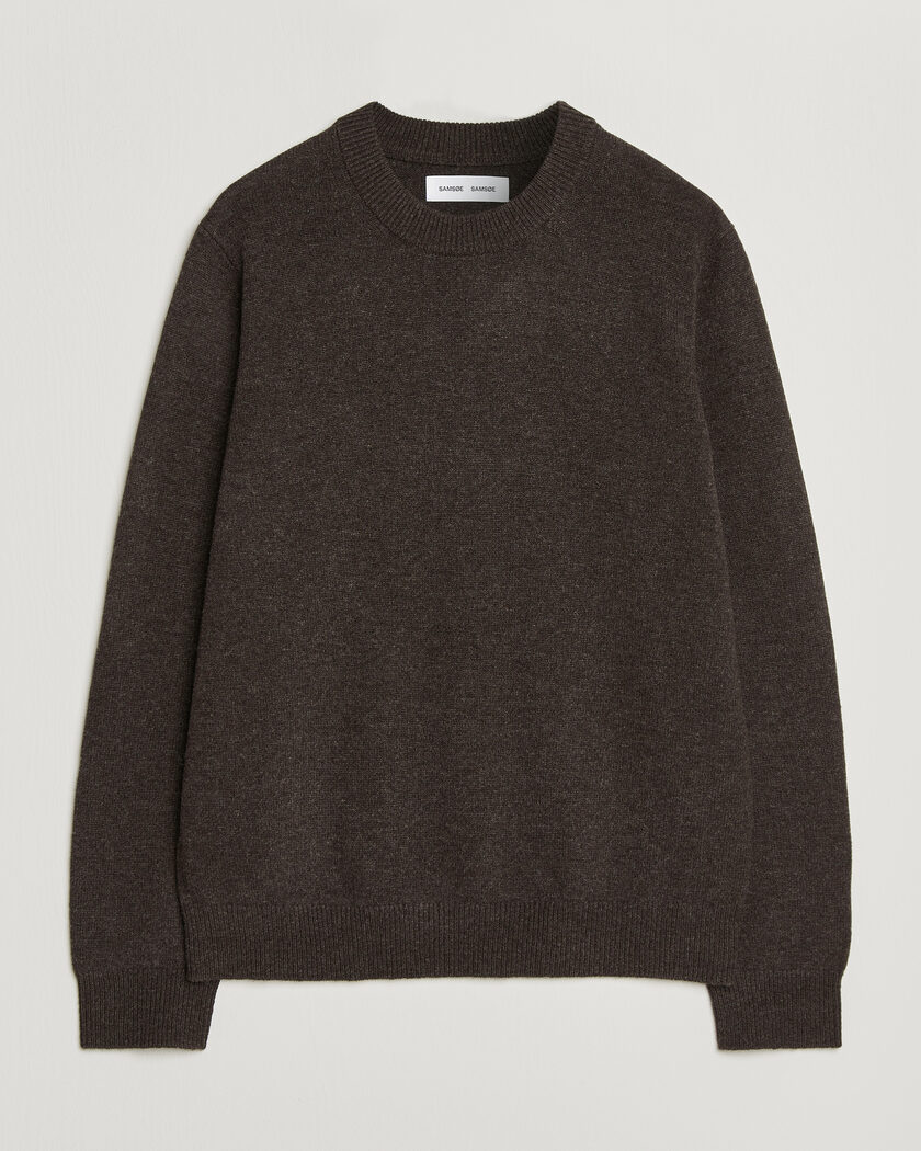 Samsøe Samsøe Isak Knitted Crew Neck Delicioso – Marrone