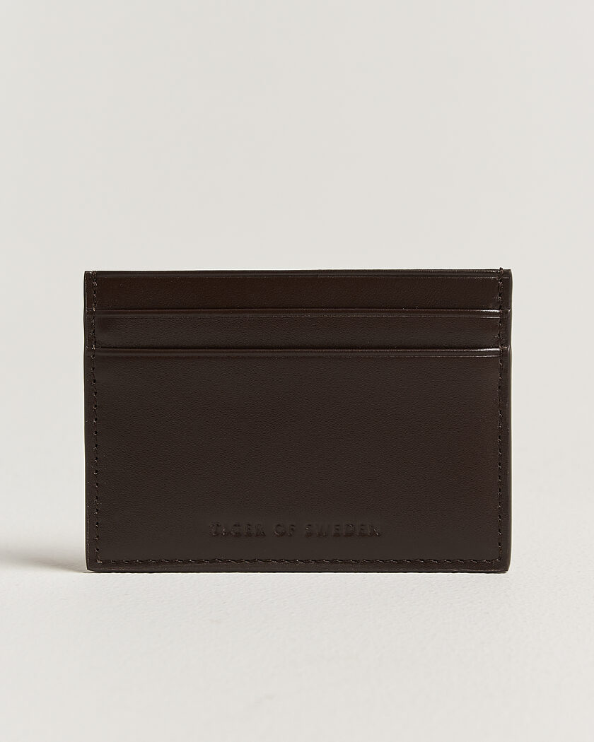Tiger of Sweden Wake Leather Card Holder Dark Brown – Marrone