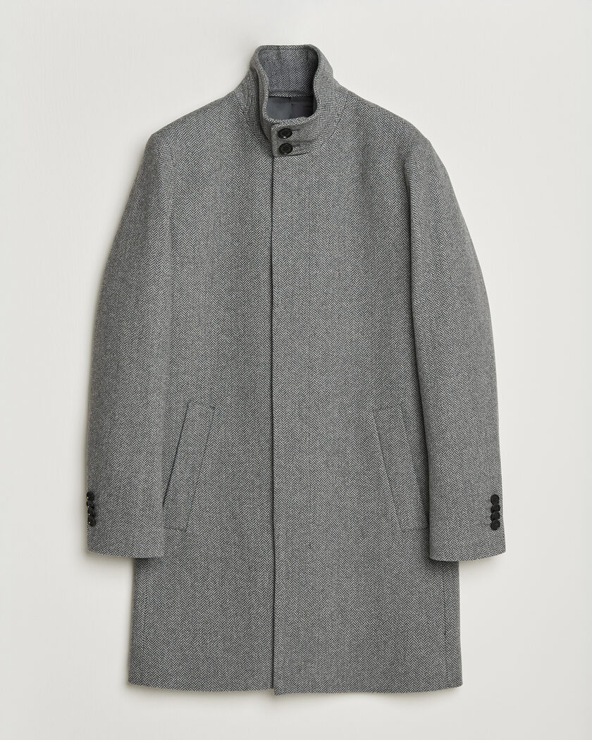  Tiger of Sweden Aleric Wool Herringbone Coat Fogy – Grigio