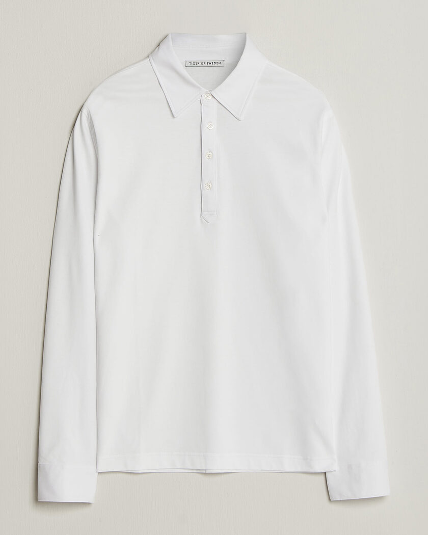 Tiger of Sweden Tanner Mercerized Cotton Polo Pure White – Bianco