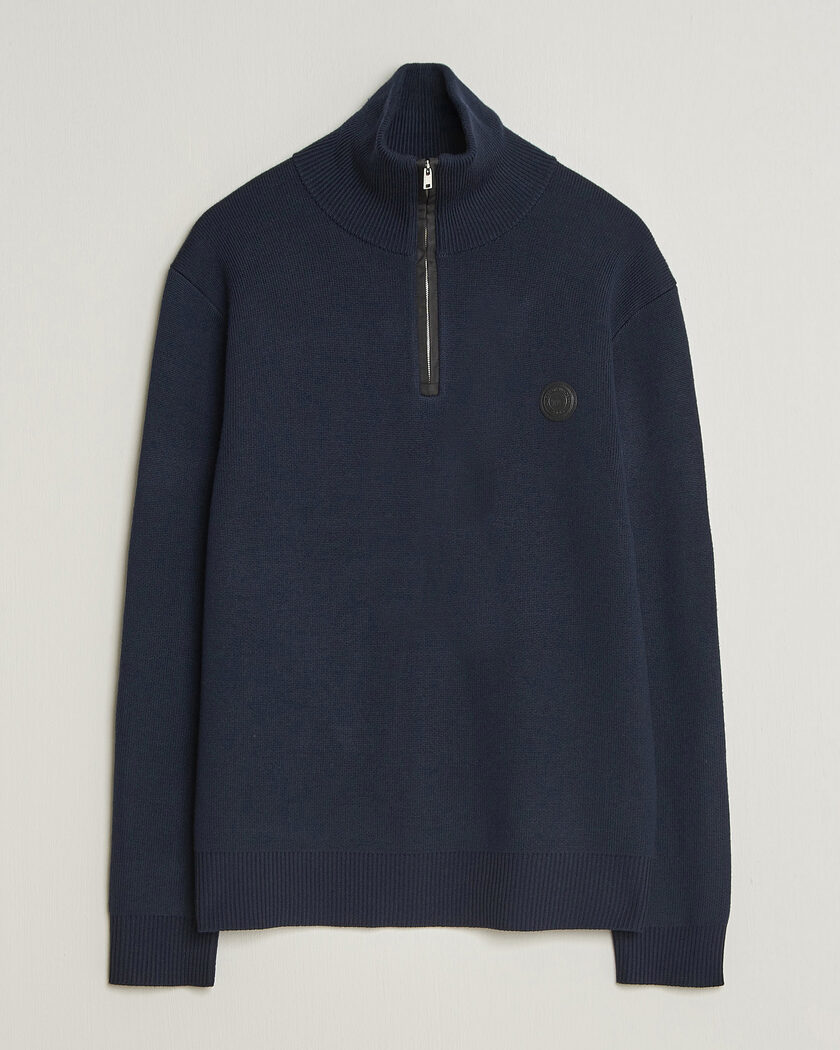 Tiger of Sweden Hamish Wool Heavy Knitted Half Zip Night Grape – Blu