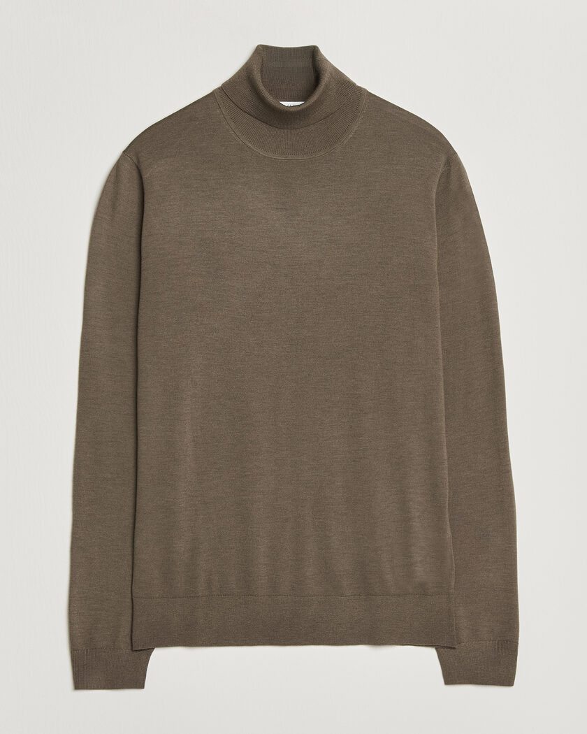 Tiger of Sweden Nevile Extra Fine Merino Polo Aged Timber – Marrone