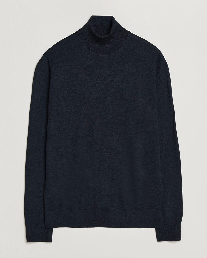 Tiger of Sweden Nevile Extra Fine Merino Polo Light Ink – Blu