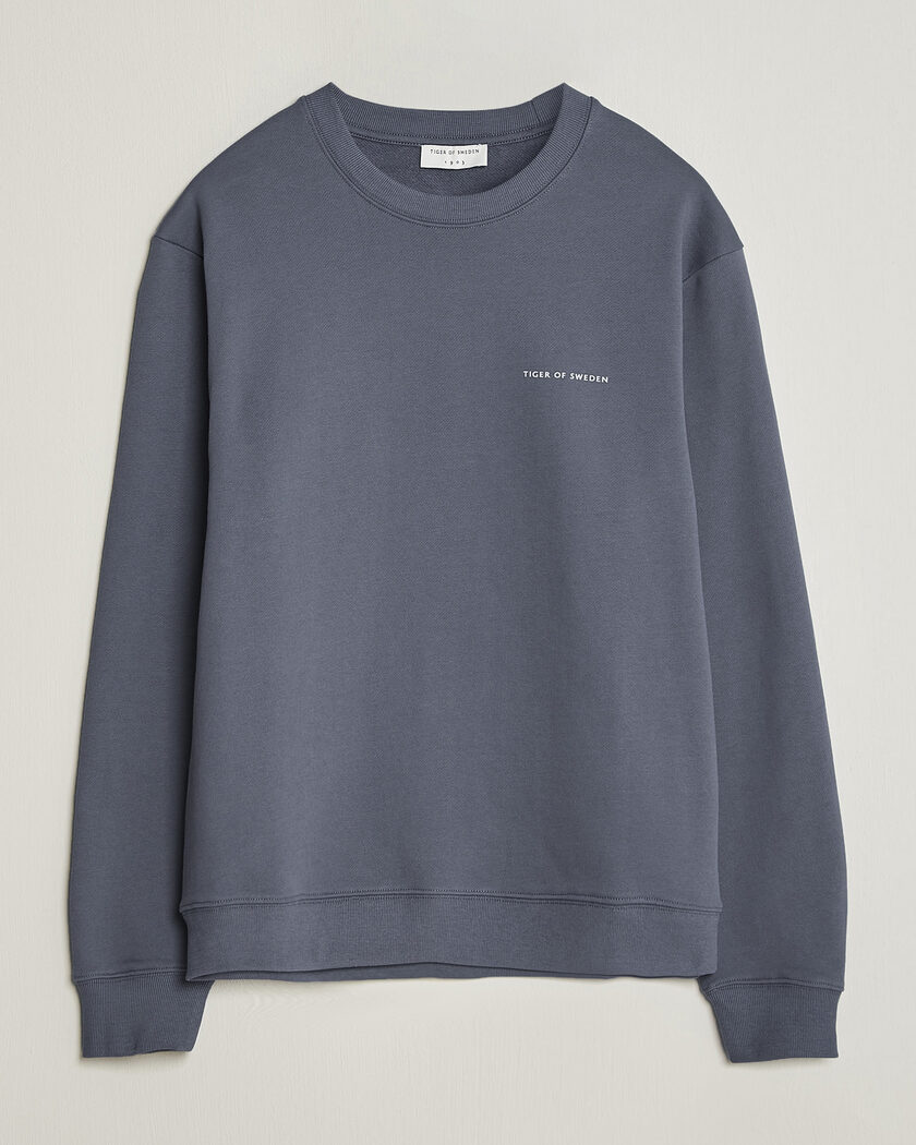 Tiger of Sweden Emerson Crew Neck Sweatshirt Iron Haze – Blu