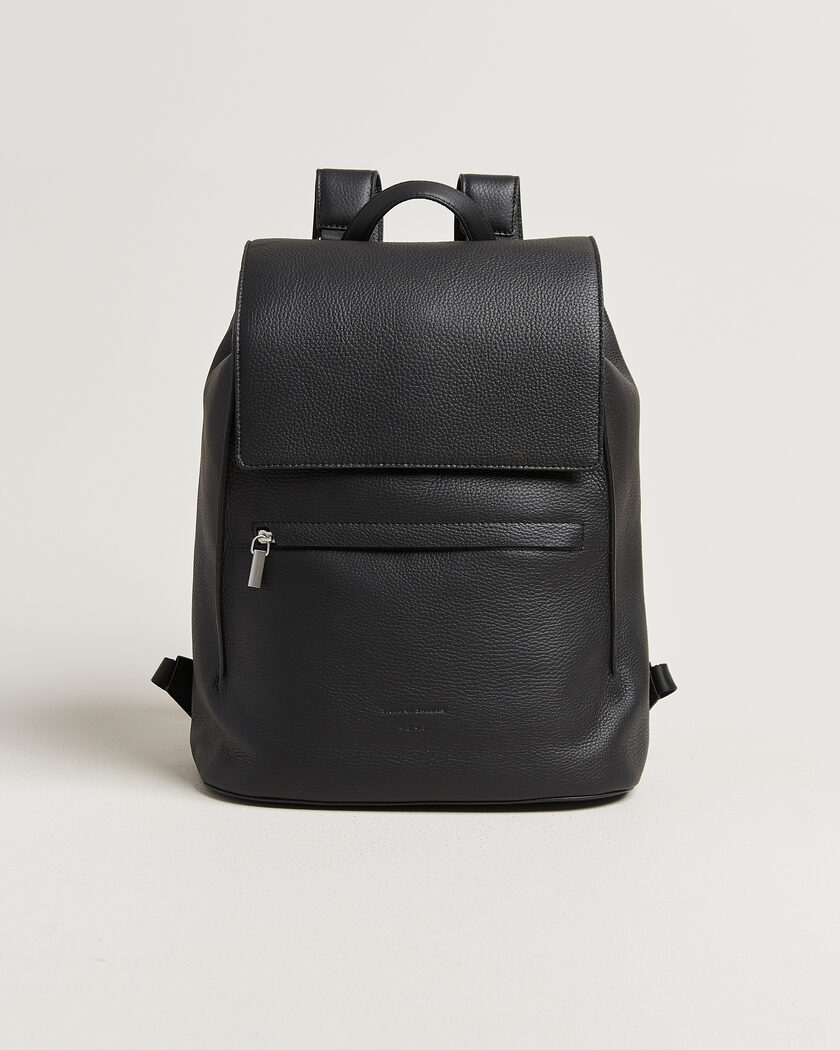 Tiger of Sweden Vuntir Grained Leather Backpack Black – Nero