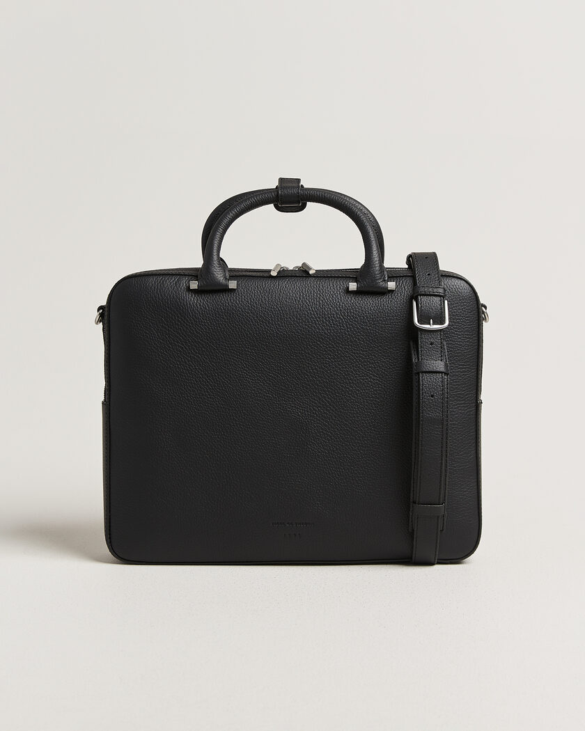 Tiger of Sweden Valise Grained Leather Briefcase Black – Nero