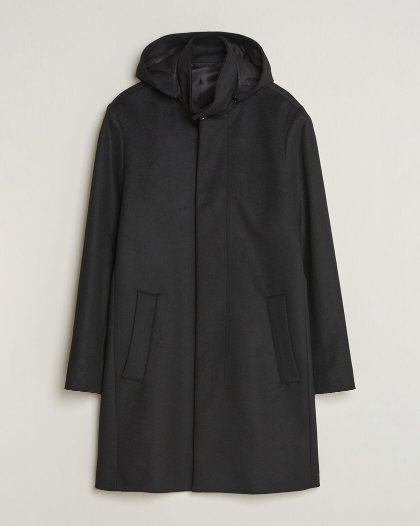 Tiger of Sweden Aleric Wool/Cashmere Hooded Coat Black – Nero