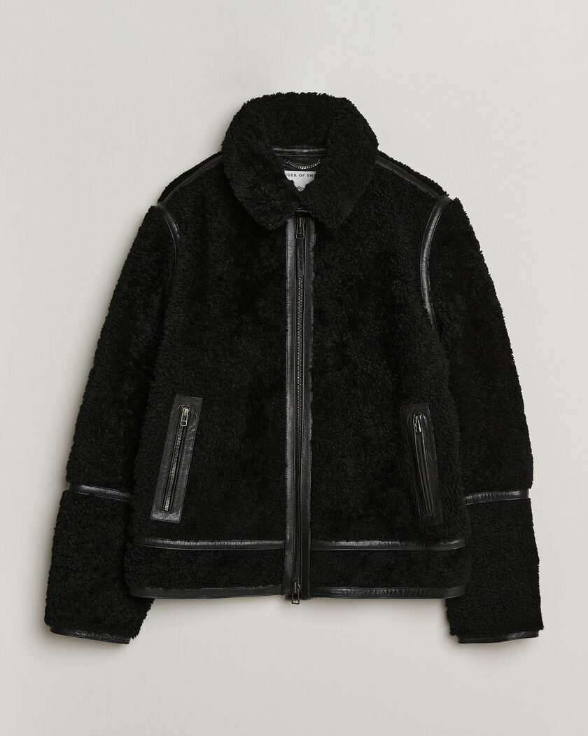Tiger of Sweden Viggo Shearling Jacket Black – Nero